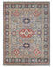 8x10 Gray Kuba Afghan Hand Knotted Wool Area Rug